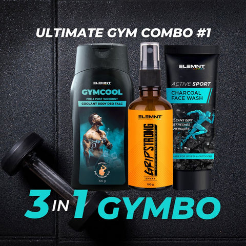Ultimate Gym Combo #1 - GymCool Talc, GripStrong Spray, Charcoal Facewash